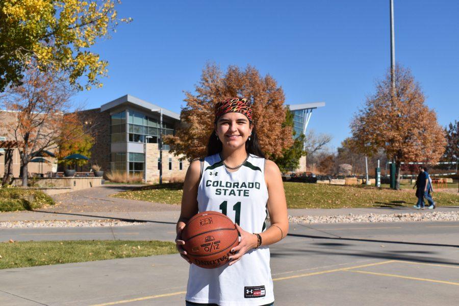 Laramie Woods Colorado State University Woman’s Club Basketball Leader on the basketball court outside of the recreational center, Nov. 5.