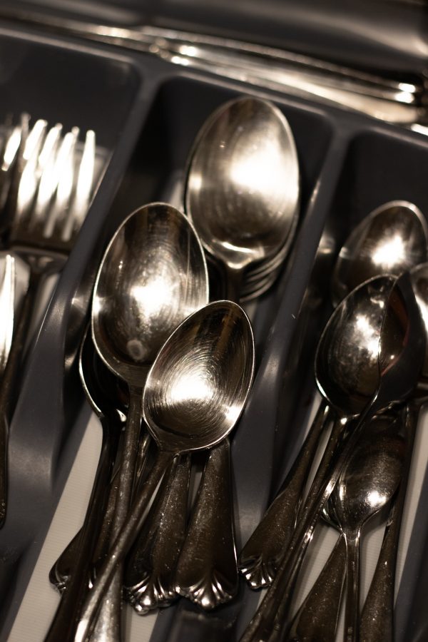 Cool shiny utensils from a home kitchen Nov 7. (Photo illustration by Grayson Reed | The Collegian)