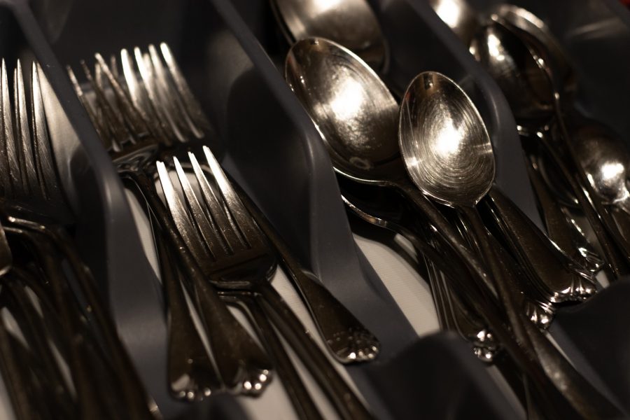 Cool shiny utensils from a home kitchen Nov 7. (Photo illustration by Grayson Reed | The Collegian)