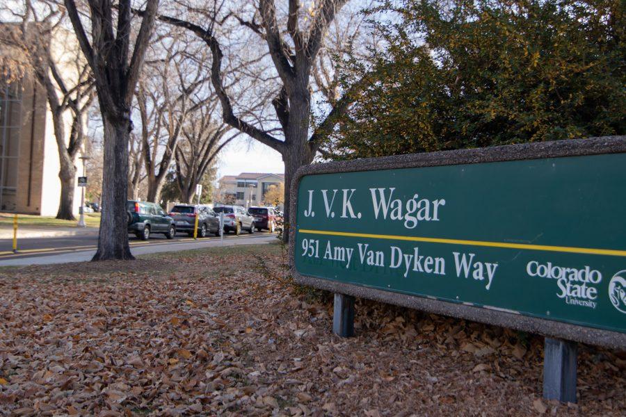 J. V. K. Wagar building on Amy Van Dyken Way located next to The Circle at Colorado State University Nov 15. (Grayson Reed | The Collegian)