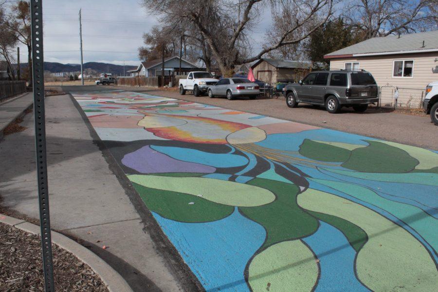 The City of Fort Collins new street mural is displayed near Museo de las Colonias in north Fort Collins. Kota Babcock | The Collegian. 