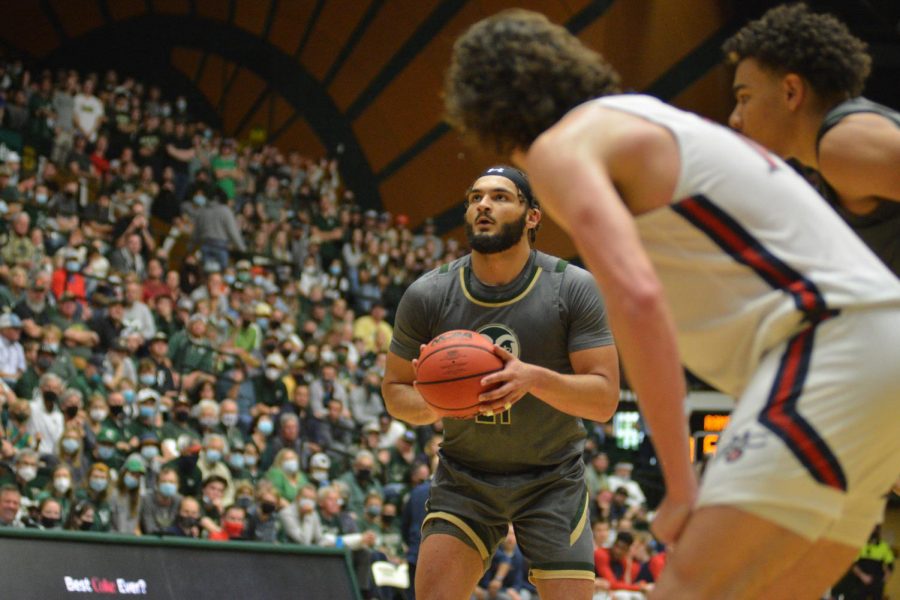 Colorado State forward David Roddy prepares to shoot a free throw Dec. 4.
