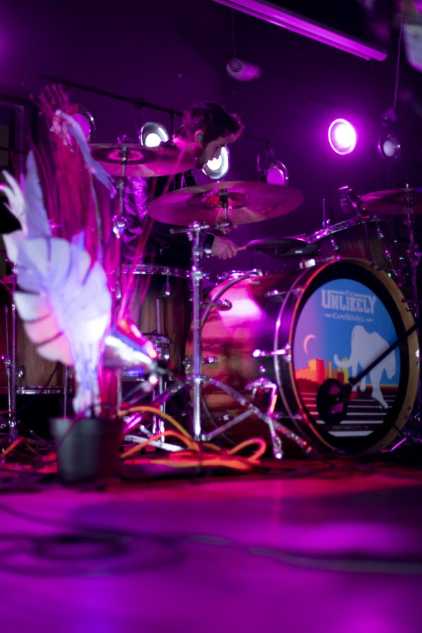 Drummer for the Unlikely Candidates Kevin Goddard plays a set at The Coast in Fort Collins Colorado Jan. 19. 22.