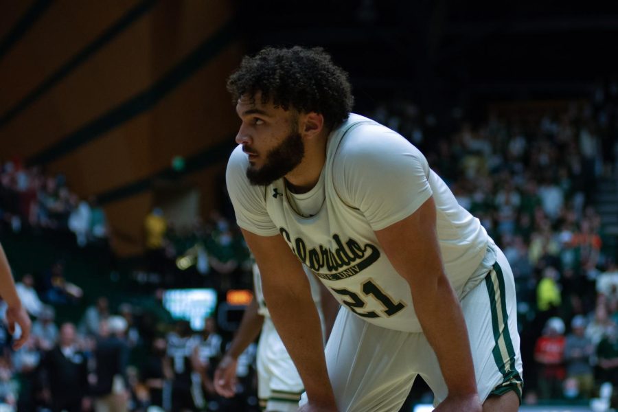 David Roddy (21) Taking a breather during the game against the Nevada Wolfpack.
