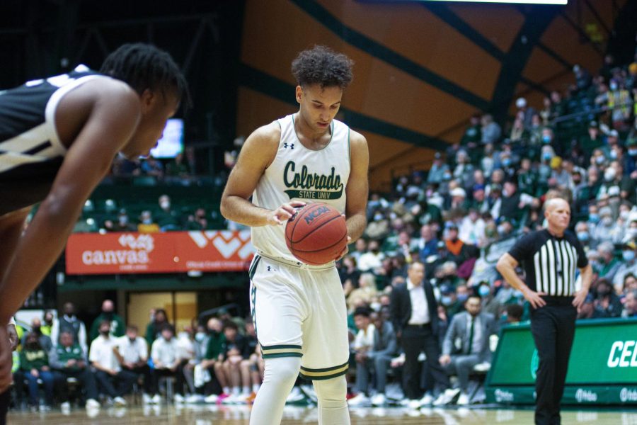 Isaiah Rivera (23) preparing for a free throw shot during the game against the Nevada Wolfpack.