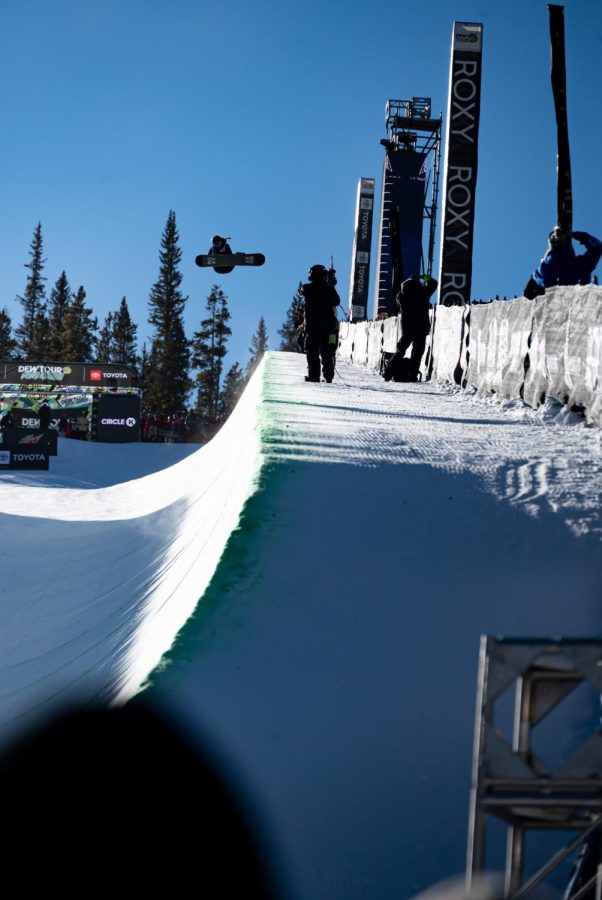 Chloe Kim during one of her three runs in women’s superpipe finals at Dew Tour