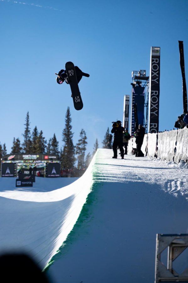 Chloe Kim during one of her three runs in women’s superpipe finals at Dew Tour