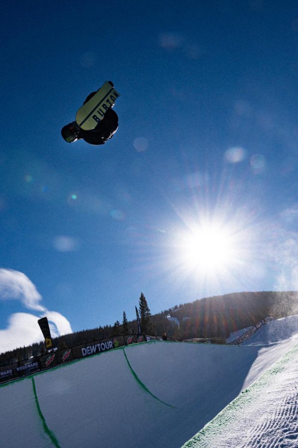 Ayumu Hirano spins during the men's superpipe finals at Dew Tour