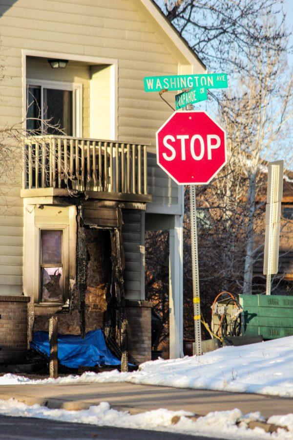 A window and deck are the only parts of the house with fire damage.