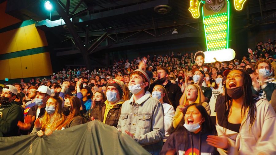 Colorado State students cheer on the Men’s basketball team Jan. 19 at their game against the University of New Mexico Lobos Jan 19
