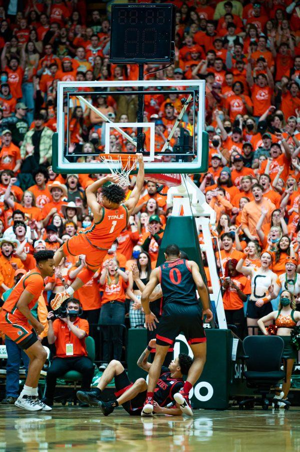 during the Colorado State basketball game vs San Diego State University Feb. 4. CSU wins 58-57.