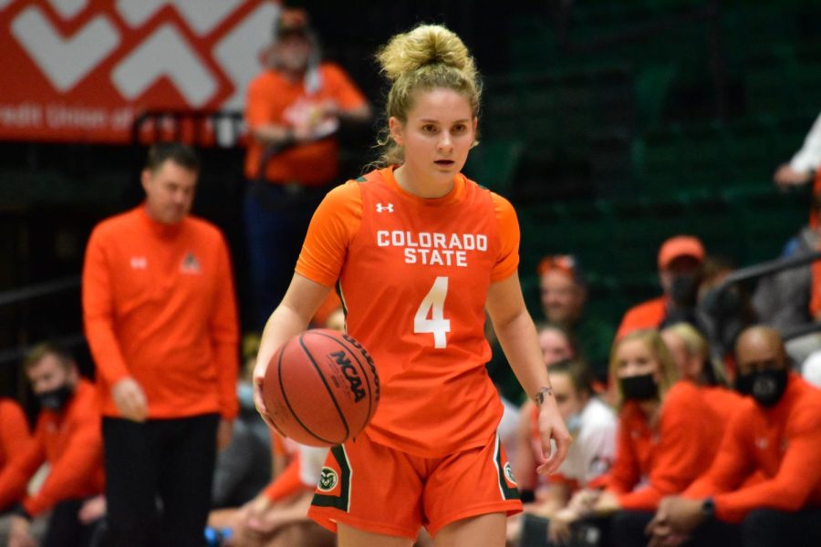Mckenna+Hofschild+%284%29+focused+with+the+ball+during+a+game+against+the+Utah+State+Aggies.