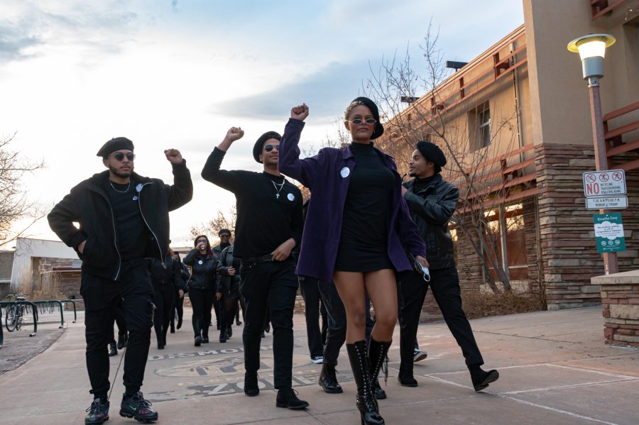 Colorado State University Students honor the Black Panther Party by participating in a Black Out event