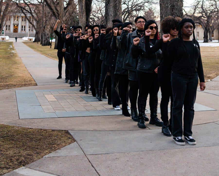 Colorado State University Students honor the Black Panther Party by participating Black Out event