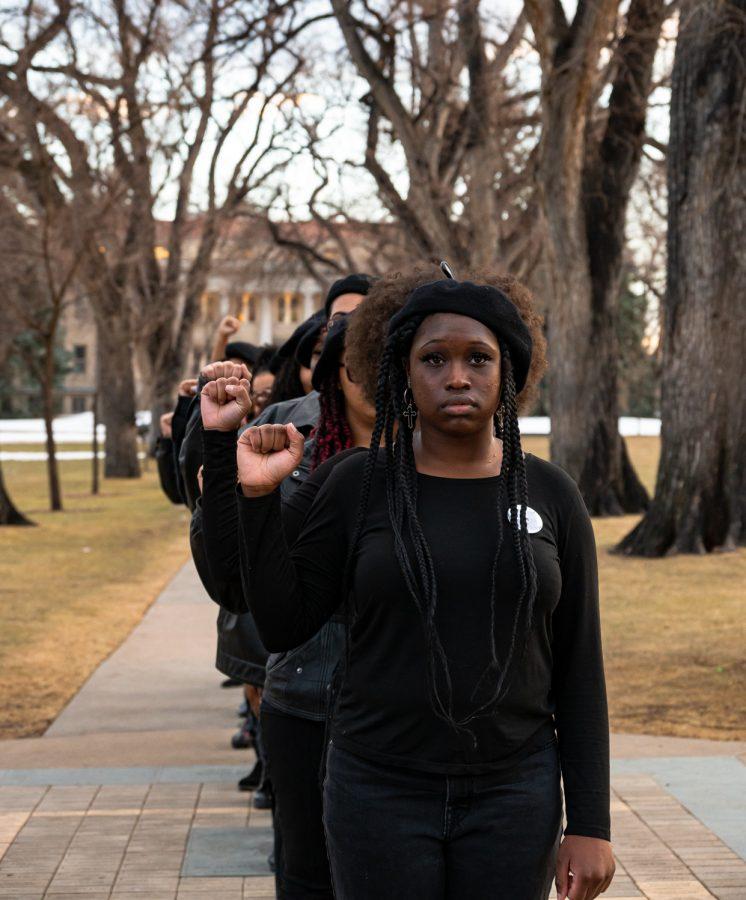 Colorado State University Students honor the Black Panther Party by participating Black Out event