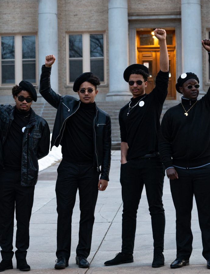 Colorado State University Students honor the Black Panther Party by participating Black Out event