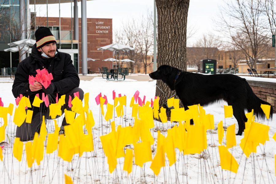 Justin+Deutsch+places+flags+in+the+ground+outside+the+Lory+Student+Center+at+Colorado+State+University+to+memorialize+Holocaust+victims