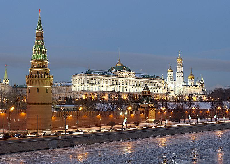 The Moscow Kremlin sits on the Moskva River in Moscow, Russia Dec. 17, 2012. (Pavel Kazachkov via Wikimedia Commons) 