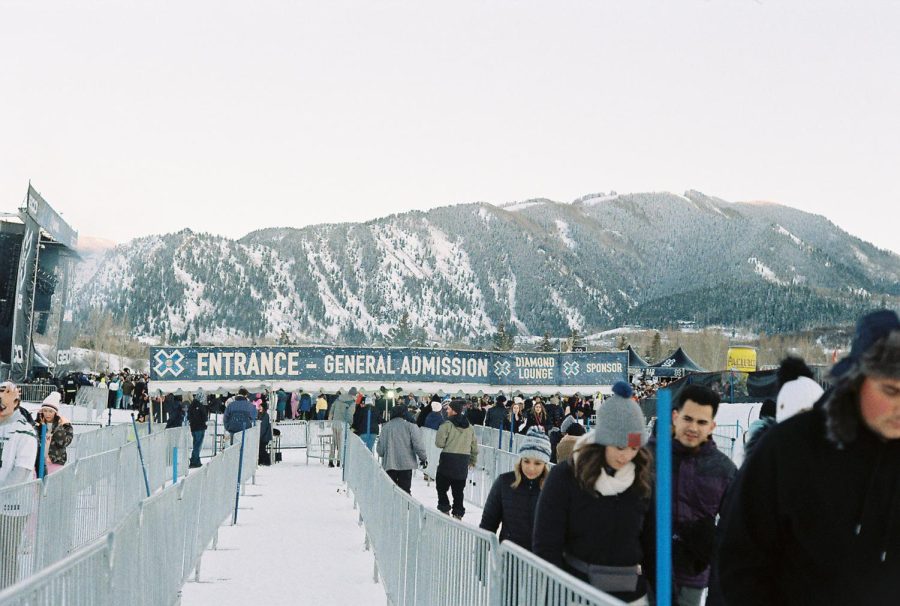 People line up for general admission at the X Games Jan. 25, 2020. 