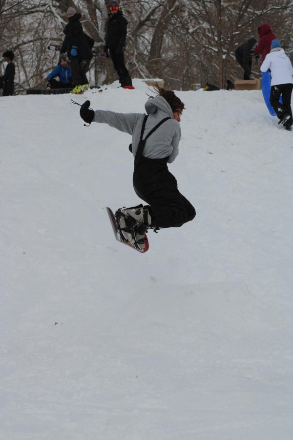 CSU students enjoy their snow day by skiing and snowboarding on various hills around campus.