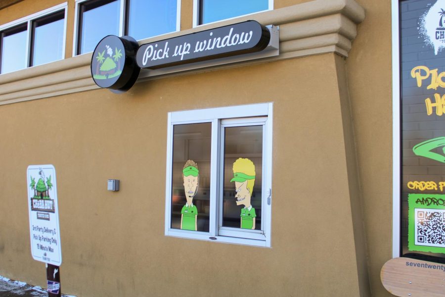 The Cheba hut drive thru window.