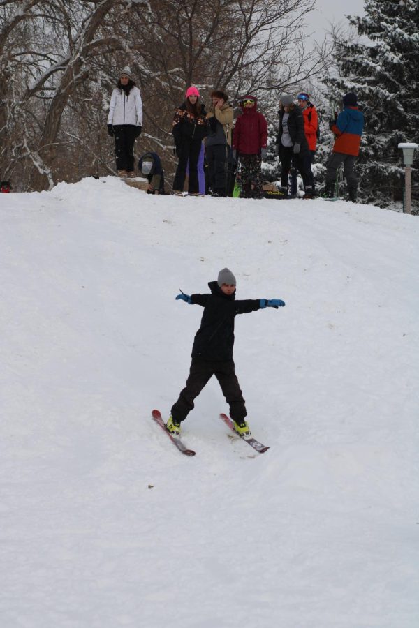 CSU students enjoy their snow day, utilizing the snowy hills around campus.