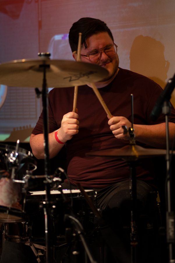 Drummer Simon Martin of the band Co-Stanza Plays live at The Lyric Mar 3.