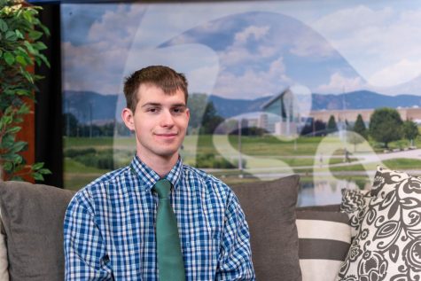Evan Welch, the current chair of the University Affairs Committee of Associated Students of Colorado State University, poses for a portrait in the Collegian Television studio during interviews with Speaker of the Senate candidates March 24, 2022.