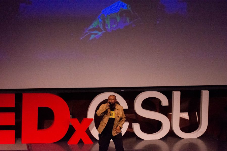 Kent Washington III former CSU student steps up as a powerful speaker at the TedxCSU event in the Lory Student Center Mar. 5, 2022.