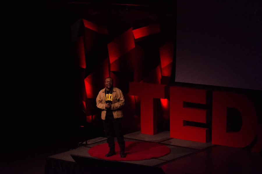 Kent Washington III former CSU student steps up as a powerful speaker at the TedxCSU event in the Lory Student Center Mar. 5, 2022.
