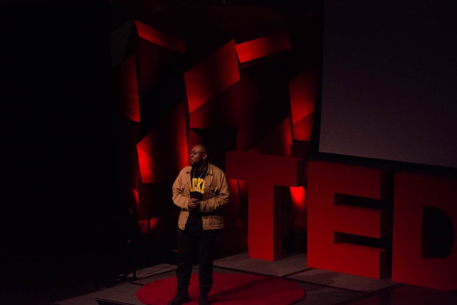 Kent Washington III former CSU student steps up as a powerful speaker at the TedxCSU event in the Lory Student Center Mar. 5, 2022.