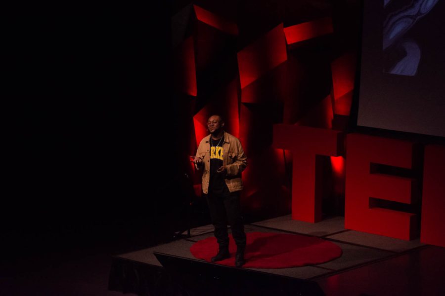 Kent Washington III former CSU student steps up as a powerful speaker at the TedxCSU event in the Lory Student Center Mar. 5, 2022.