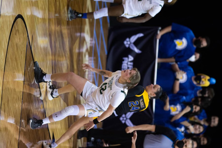 Colorado State University Karly Murphy (42) on defense against San Jose Spartans during the first game of the Mountain West Tournament Mar. 6, 2022.