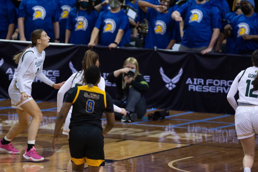 Colorado State University play against San Jose Spartans during the first game of the Mountain West Tournament Mar. 6, 2022.