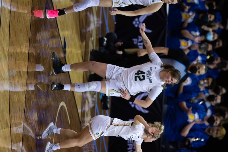 Colorado State University Karly Murphy (42) on defense against San Jose Spartans during the first game of the Mountain West Tournament Mar. 6, 2022.