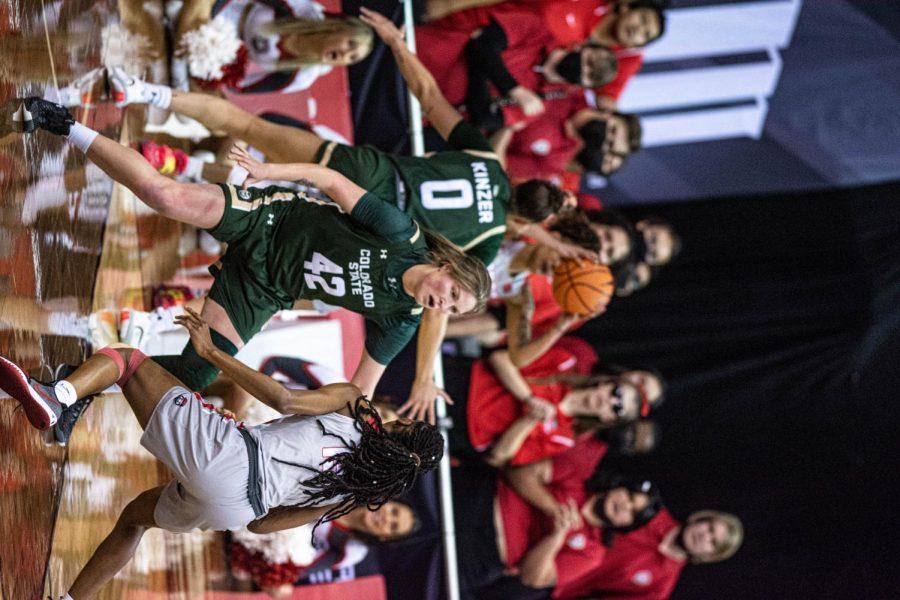 Karly Murphy (42) Colorado State Ram takes on the New Mexico Lobos during the semifinals womens Mountain West tournament in Las Vegas, NV Mar. 8, 2022