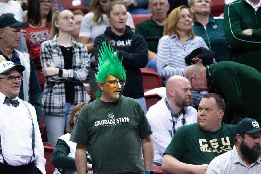Colorado State University fans show up to the womens basketball game against the UNLV rebels in the mountain west championship game in Las Vegas NV Mar. 9, 2022.
