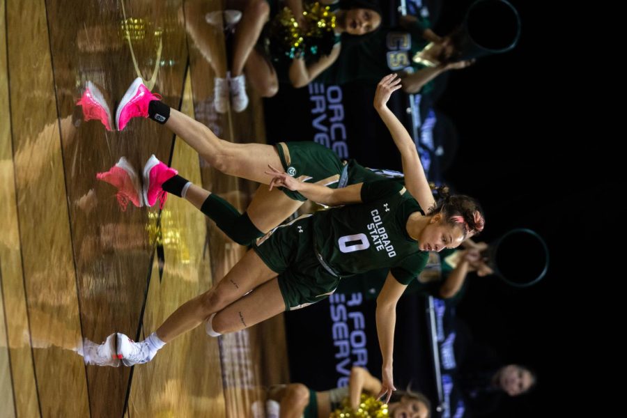 Kendyll Kinzer (0) Colorado State University Ram on defense against the UNLV rebels in the mountain west championship game in Las Vegas NV Mar. 9, 2022.