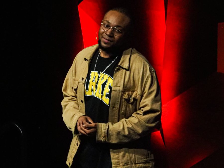 TEDxCSU speaker Kent Washington III speaks about being a culture cultivator in the Lory Student Center Ballroom March 5, 2022.