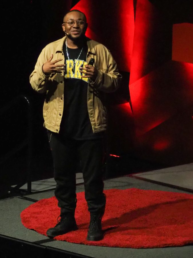 TEDxCSU speaker Kent Washington III speaks about being a culture cultivator in the Lory Student Center Ballroom March 5, 2022.