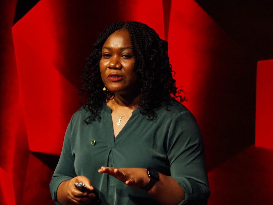 Colorado State graduate student Joy Enyinnaya speaks at TEDxCSU March 5, 2022.