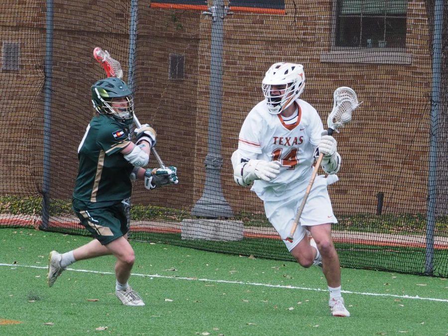 Colorado State attack Cade Ebbers (1) pursues Texas midfielder Gavin Gregoire (14) March 13, 2022.