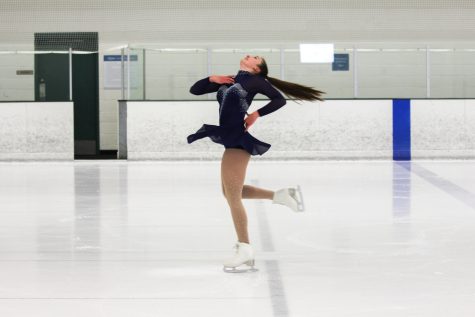 Alexis Foster practices her turns on the ice at the EPIC Ice Skating rink.