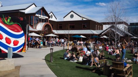 Fort Collins community members hang out and drink beer at the New Belgium Brewery April 8, 2022