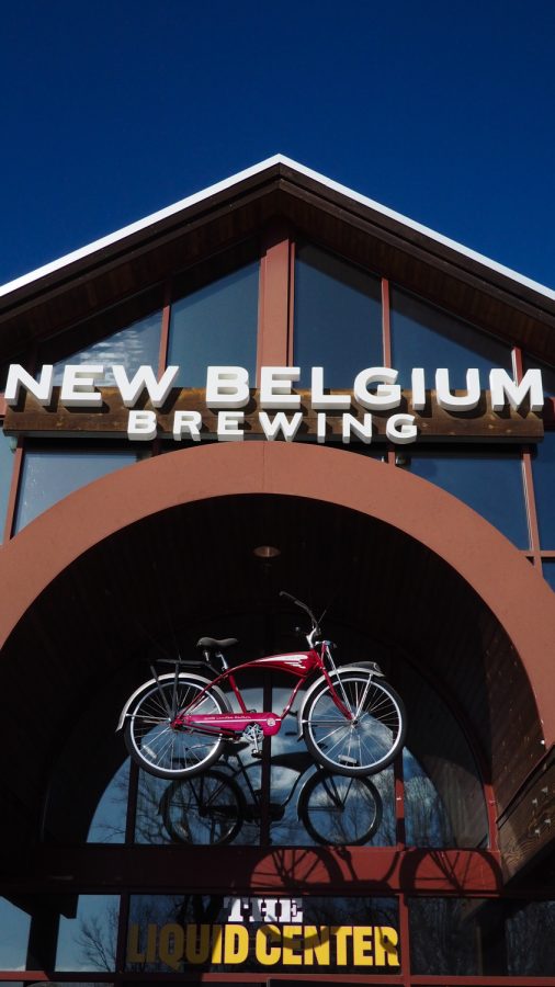 The entryway arch of New Belgium Brewing on April 9, 2022.