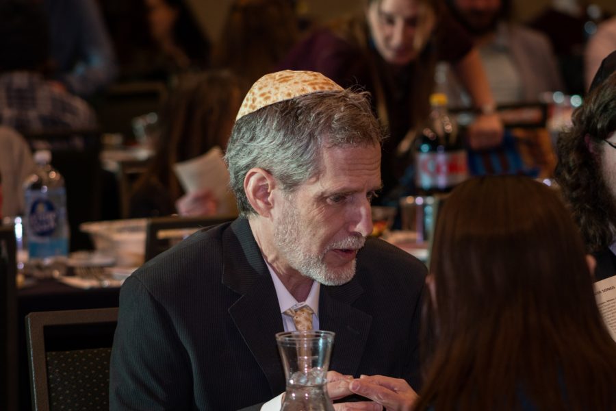A person at the Passover Seder on April 15 at the Lory Student Center.