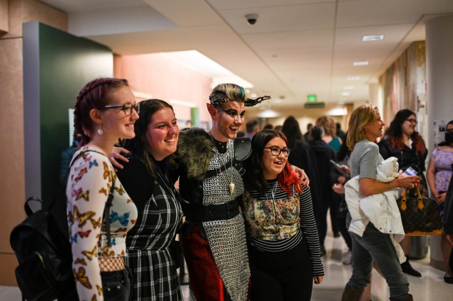 After the show ended, MaveRick poses for photos with audience members outside of the Grand Ballroom at the Lory Student Center