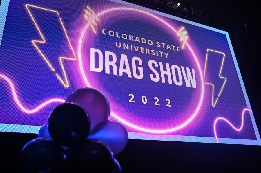 As the crowd pours into the Grand Ballroom, the Colorado State University Drag Show graphic is shown on the television screens