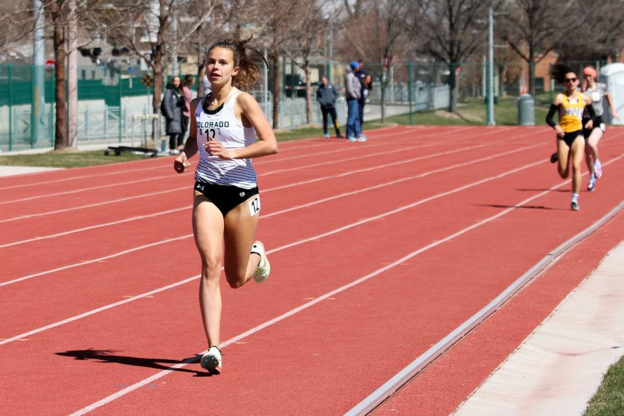 Colorado State Universitys Lauren Turner runs in the womens 1500 meter finals at the Doug Max Invitational,