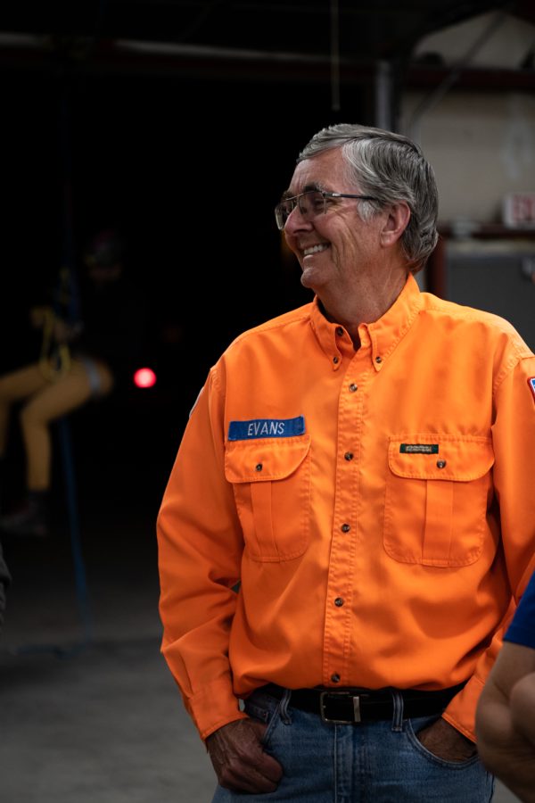 Scott Evans stands in the garage at the Larimer County Search and Rescue Cache April 25.